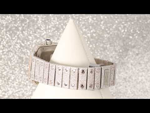 Cartier Santos WSSA0009 40MM White Dial With 17.96 CT Diamonds