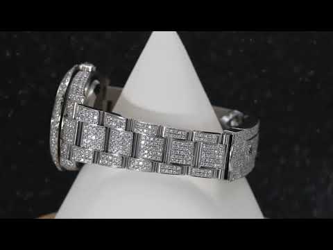 Rolex Datejust 36MM 116200 Diamond Paved Red Roman Dial Diamond Bezel Stainless Steel Full Diamond Oyster Bracelet 11.25ct