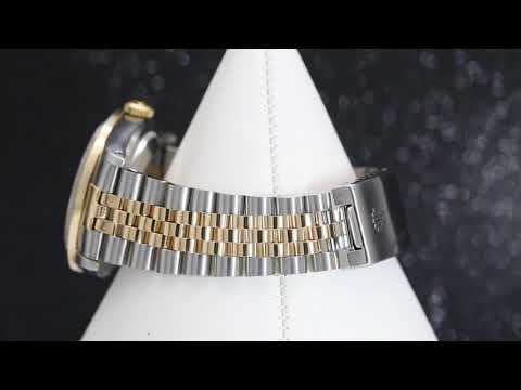 Rolex Datejust 36MM 16233 Black Dial Diamond Bezel Two Tone Yellow Gold Jubilee Bracelet