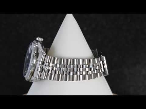 Rolex Datejust 36MM 1601 Blue Diamond Dial Diamond Bezel Stainless Steel Jubilee Bracelet