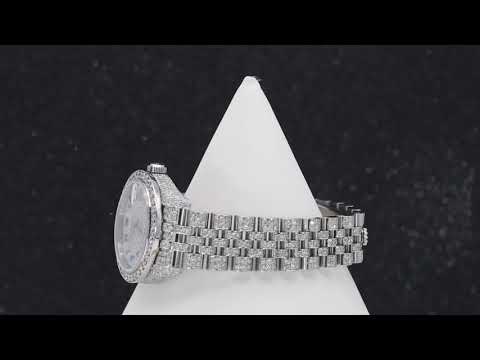 Rolex Datejust 31MM 178240 Diamond Paved Rainbow Eastern Arabic Dial Diamond Bezel Stainless Steel Full Diamond Jubilee Bracelet