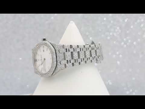 Audemars Piguet Royal Oak Lady 67651ST 33MM White Dial With 18.25 CT Diamonds