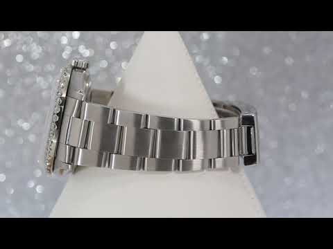 Rolex Datejust 36MM 16014 Slate Gray Baguette Diamond Dial Diamond Bezel Stainless Steel Oyster Bracelet