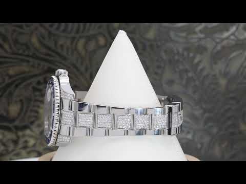 Rolex Submariner Date 40MM 116610 Diamond Paved Dial Blue Gemstone & Diamond Bezel Stainless Steel Semi Diamond Oyster Bracelet