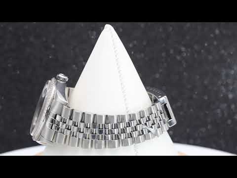 Rolex Datejust 36MM 16220 Blue Dial Engine Turned Bezel Stainless Steel Jubilee Bracelet