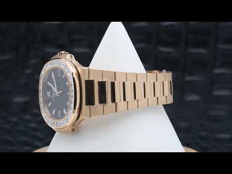 Patek Philippe Nautilus 5711 40MM Black Diamond Dial With Rose Gold Bracelet