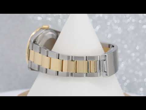 Rolex Datejust 36MM 16203 Mother of Pearl Roman Diamond Dial Diamond Bezel Two Tone Yellow Gold Oyster Bracelet