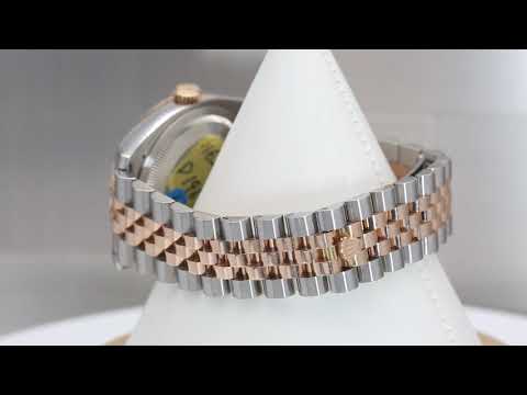 Rolex Datejust 36MM 116231 Pink Roman Dial Fluted Bezel Two Tone Rose Gold Jubilee Bracelet