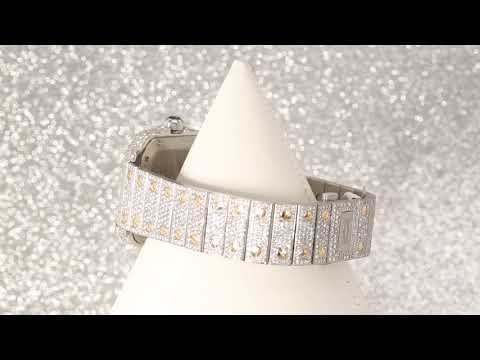 Cartier Santos W2SA00163 35MM Champagne Diamond Dial With Two Tone Bracelet