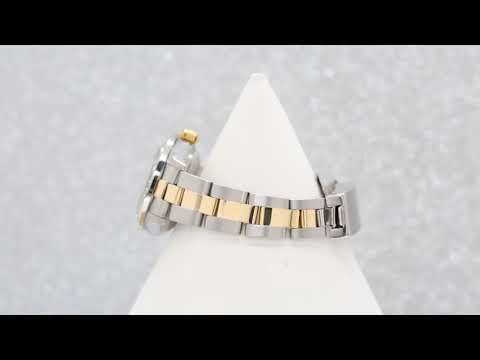 Rolex Datejust 26MM 69173 Blue Diamond Dial Diamond Bezel Two Tone Yellow Gold Oyster Bracelet