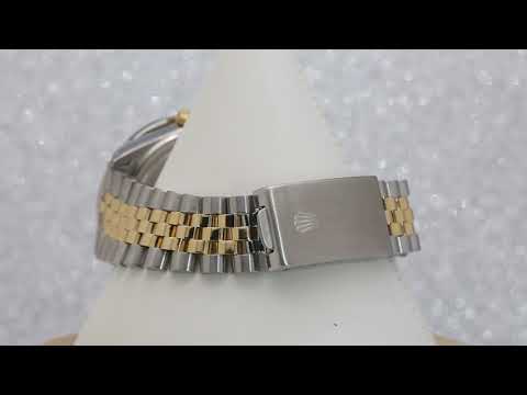 Rolex Datejust 36MM 1601 Green Roman Diamond Dial Diamond Bezel Two Tone Yellow Gold Jubilee Bracelet