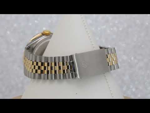 Rolex Datejust 36MM 1601 Blue Roman Diamond Dial Diamond Bezel Two Tone Yellow Gold Jubilee Bracelet 3.25ct