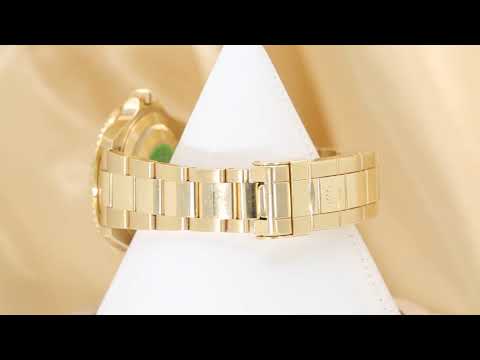 Rolex Submariner Date 40MM 16618 Champagne Diamond Dial Blue Ceramic Bezel 18K Yellow Gold Oyster Bracelet