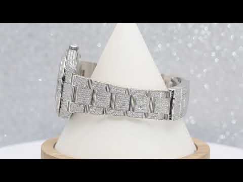 Rolex Datejust 41MM 126300 Diamond Paved Rainbow Eastern Arabic Dial Diamond Bezel Stainless Steel Full Diamond Oyster Bracelet