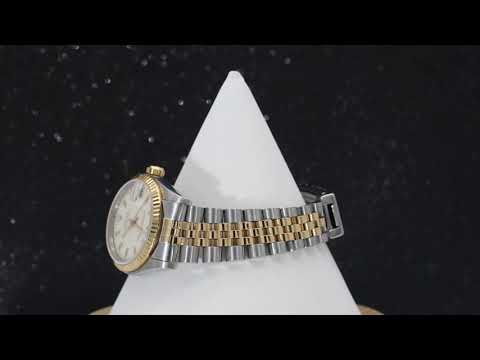 Rolex Datejust 31MM 68273 Ivory Pattern Dial Fluted Bezel Two Tone Yellow Gold Jubilee Bracelet