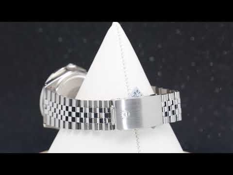 Rolex Datejust 36MM 16030 Black Diamond Dial Diamond Bezel Stainless Steel Jubilee Bracelet 1.5ct