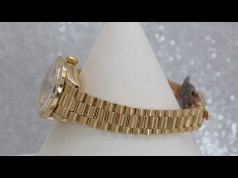 Rolex Datejust 26MM 69178 Mother of Pearl Diamond Dial Diamond Bezel 18K Yellow Gold President Bracelet