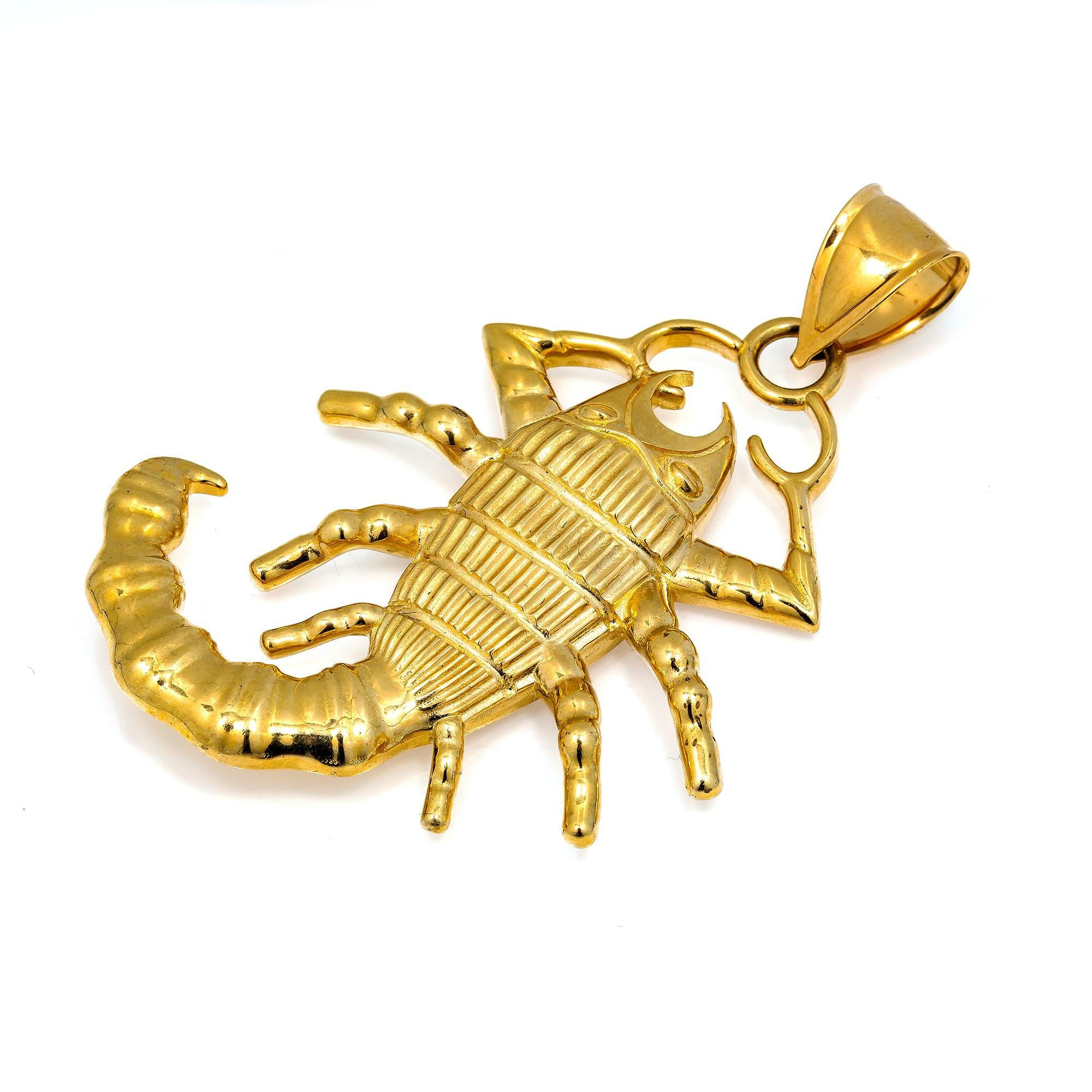 10K GOLD SCORPION PENDANT 2.6"