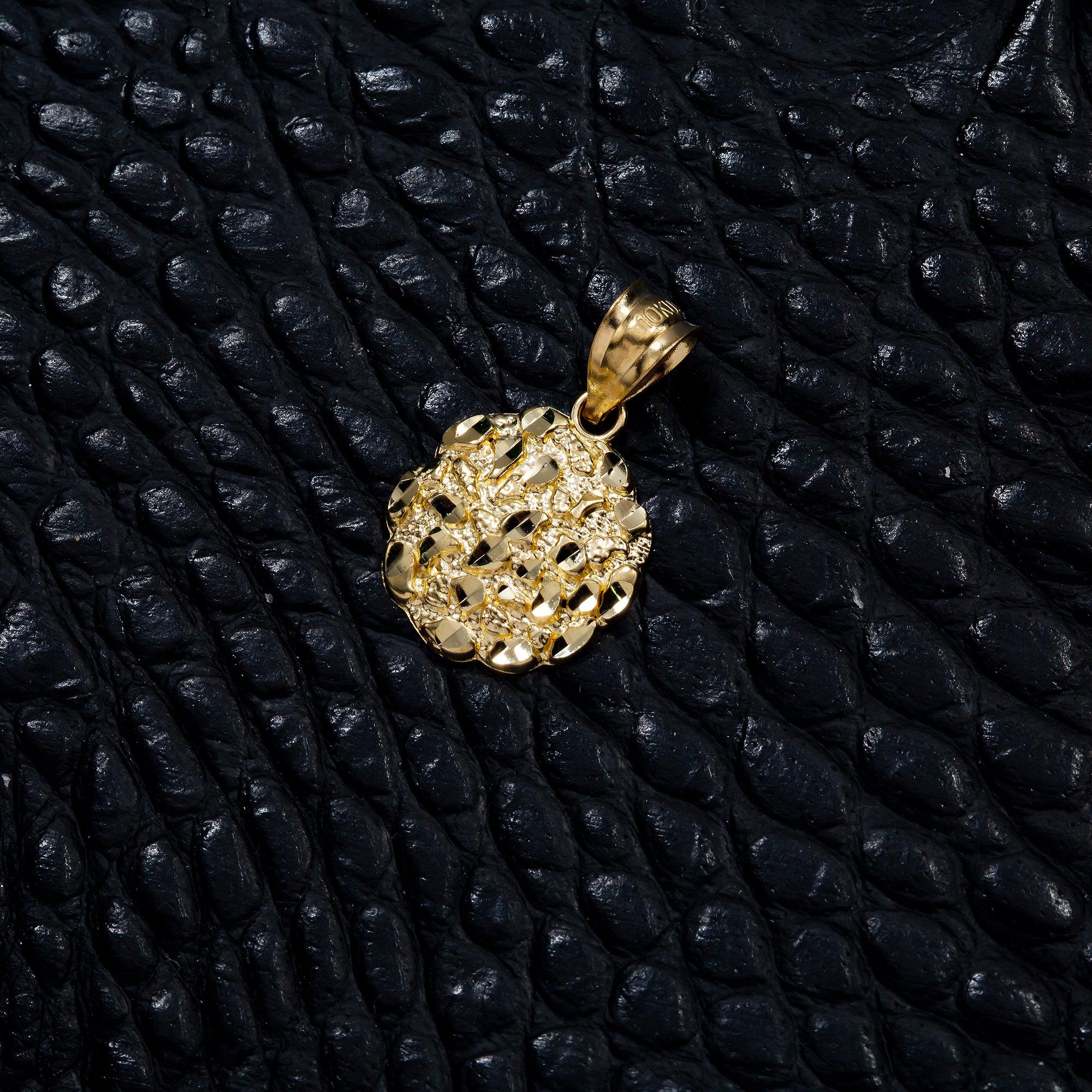10K GOLD NUGGET PENDANT 0.78"