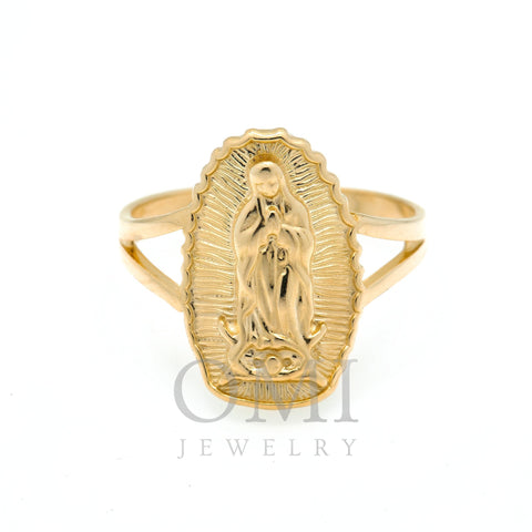 10K GOLD SOLID MOTHER MARY RING 6G