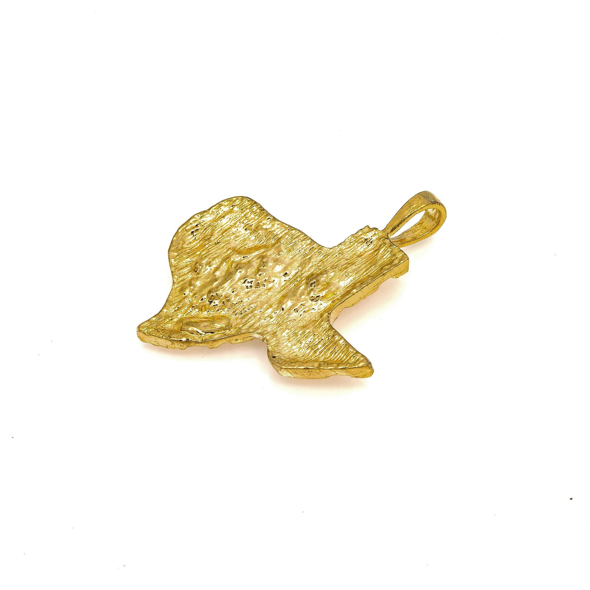 10K GOLD TEXAS STATE PENDANT 1.2"