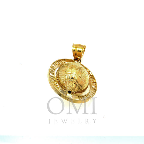 10K GOLD 3D WORLD IS YOURS PENDANT 6.5G