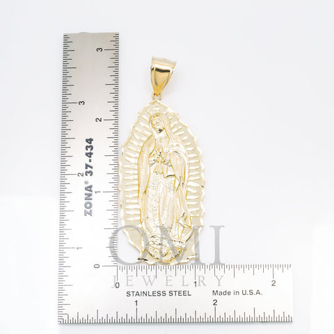 10K GOLD MOTHER MARY WITH BABY JESUS PENDANT 2.8