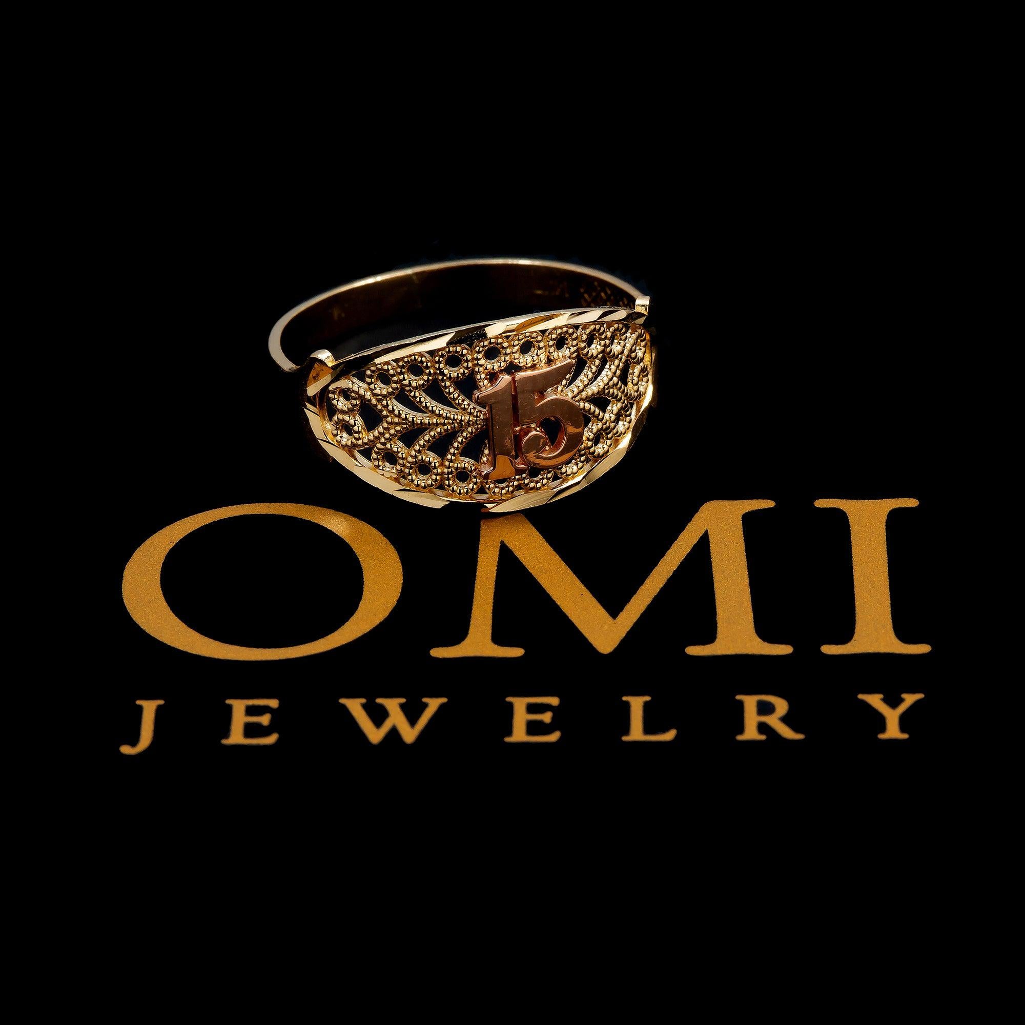 10K GOLD TWO TONE NUMBER 15 RING 1.9G