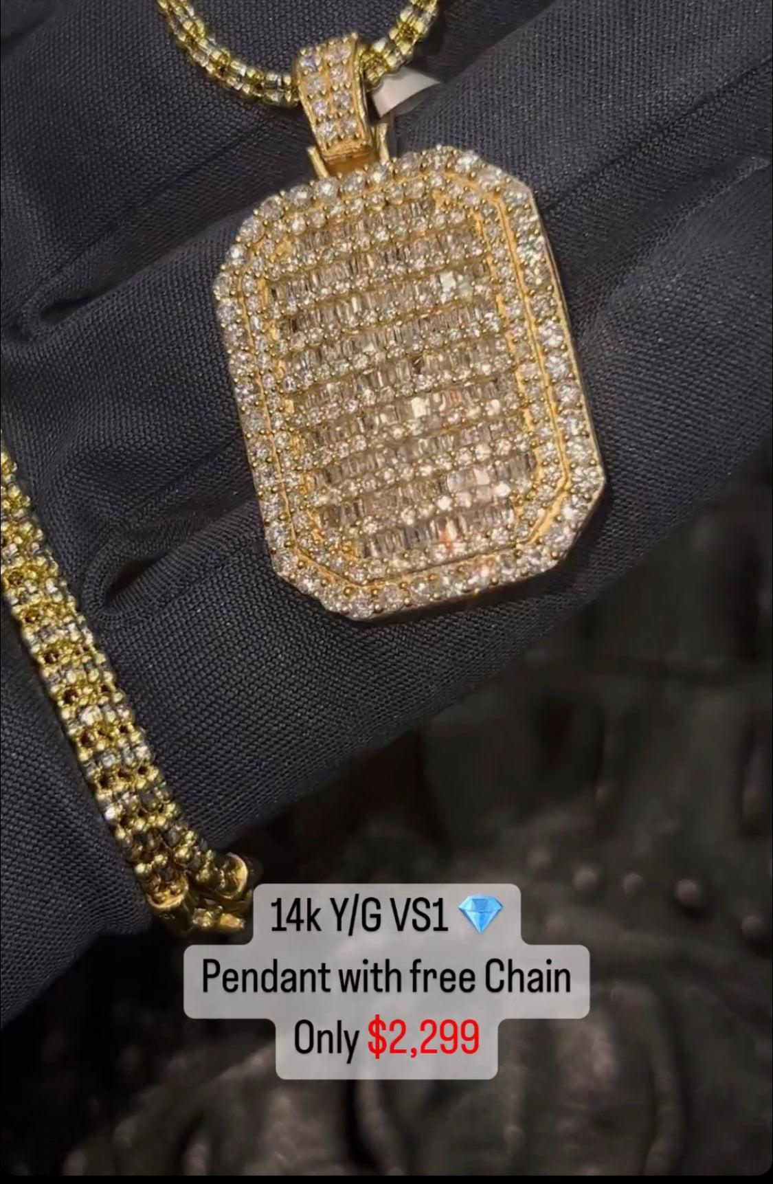 24inch chain with diamond pendant