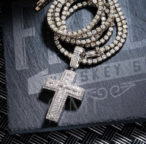 14k white gold chain 24” and cross
