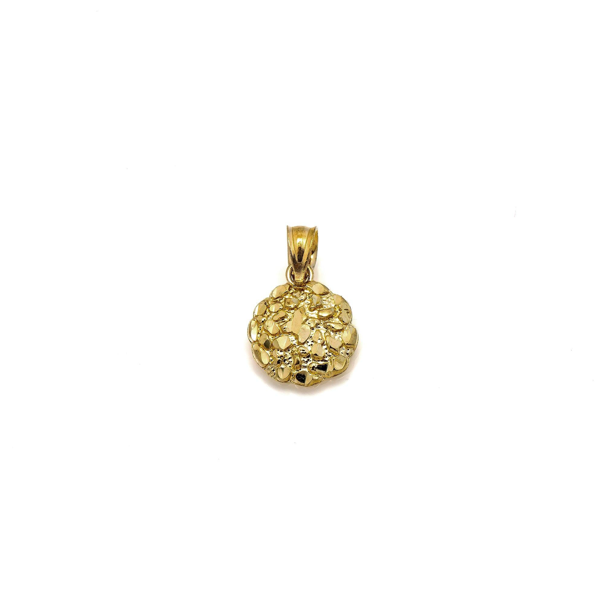 10K GOLD CIRCLE NUGGET PENDANT 0.65