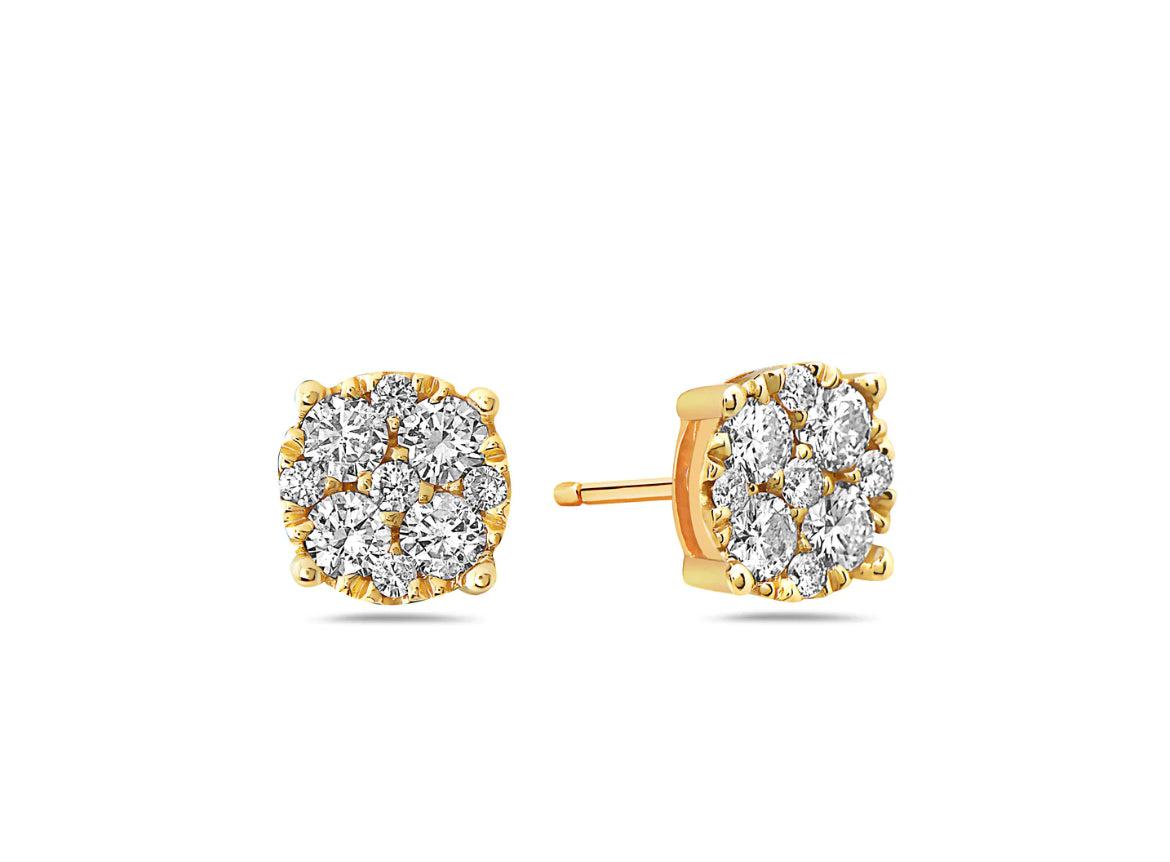 1ct total 14k gold earrings