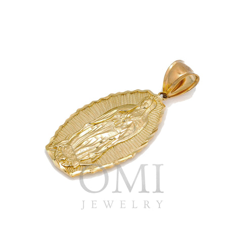 10K GOLD MOTHER MARY PENDANT 1.87