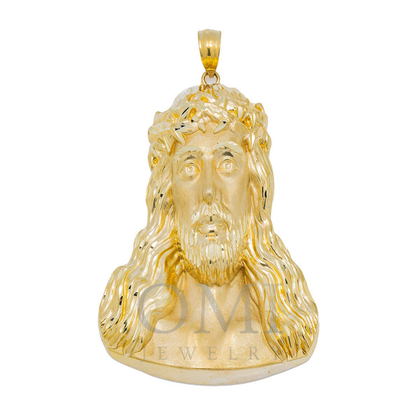 10K GOLD JESUS HEAD PENDANT 3.5