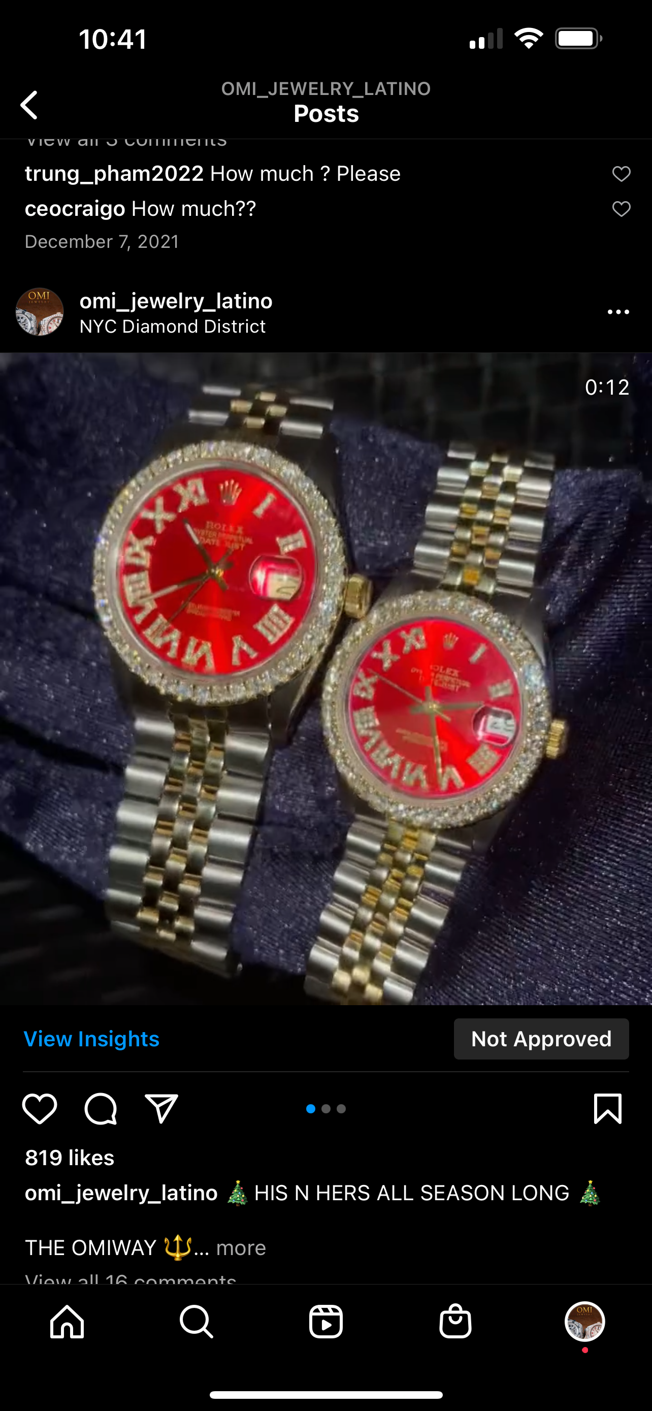 Red his and hers 36 and 31mm