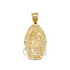 10K GOLD MOTHER MARY PENDANT 1.87"