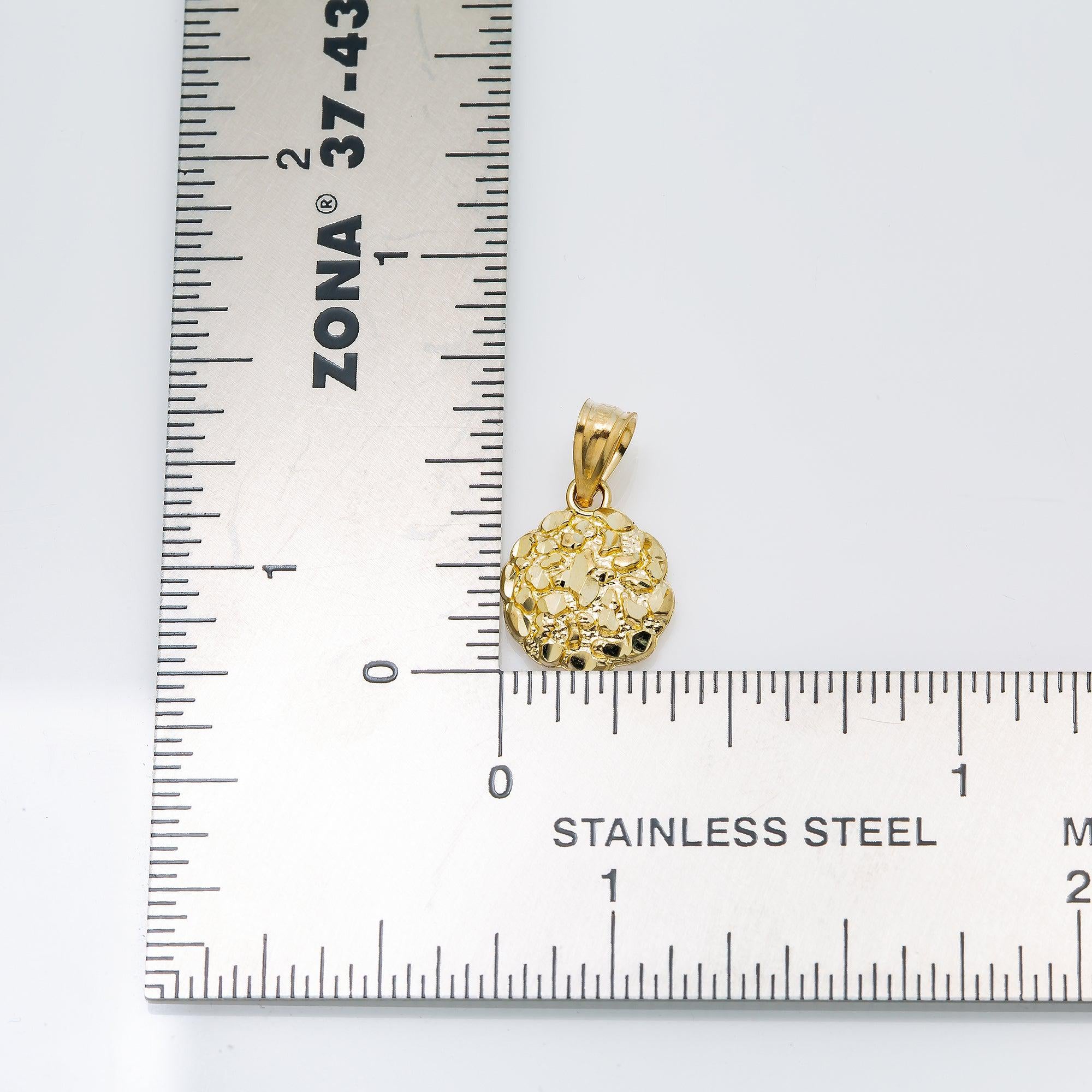 10K GOLD CIRCLE NUGGET PENDANT 0.65