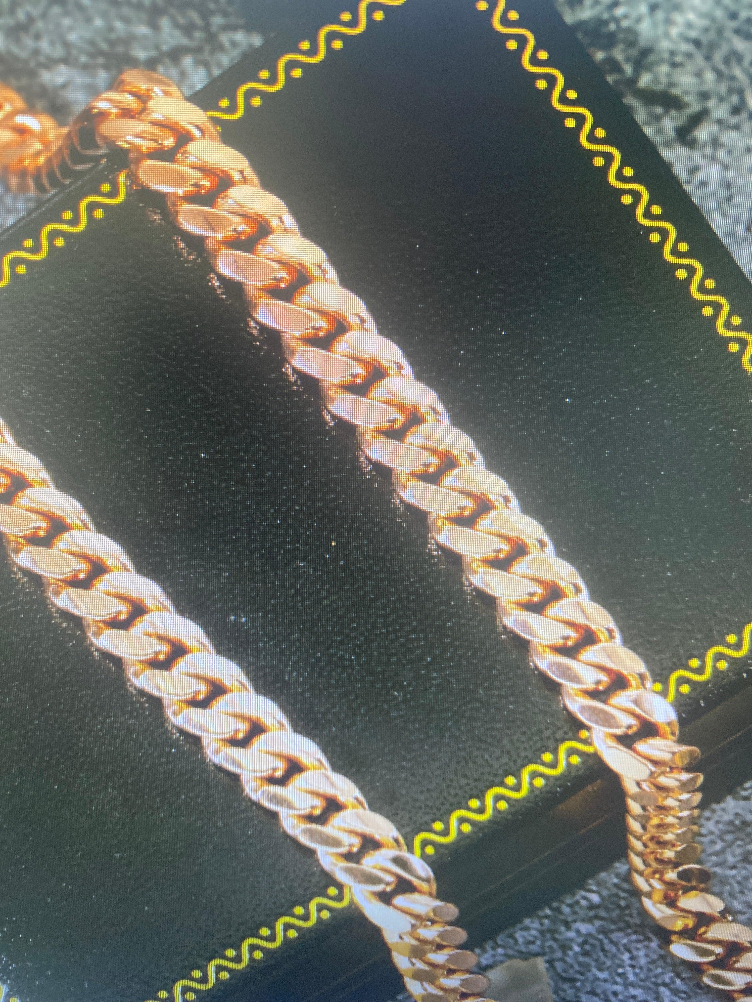 10k rose gold 9mm solid Miami Cuban size 20 inch OMI Jewelry