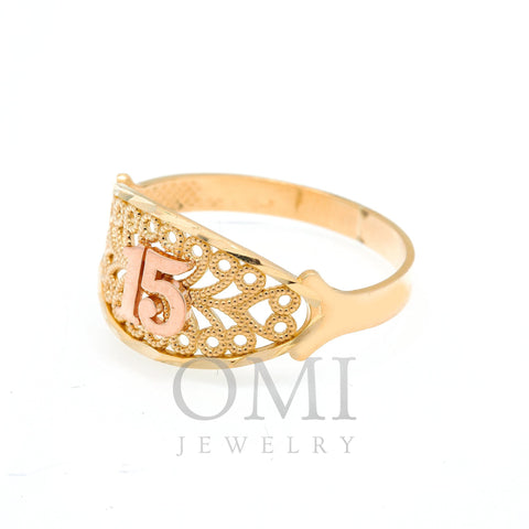 10K GOLD TWO TONE NUMBER 15 RING 1.9G