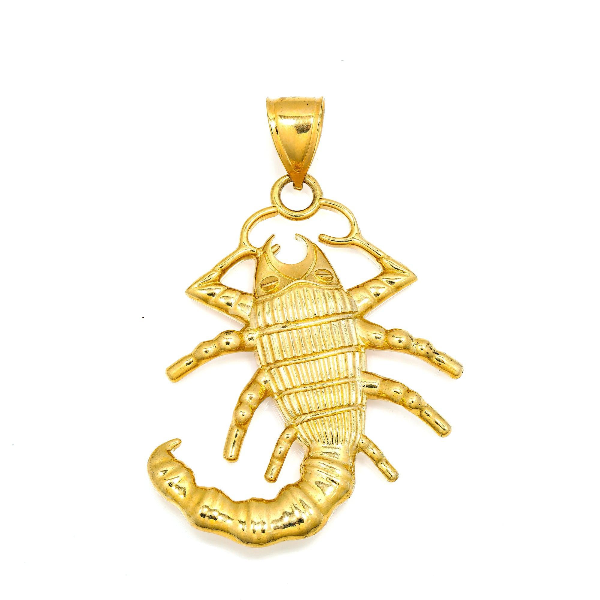 10K GOLD SCORPION PENDANT 2.6"