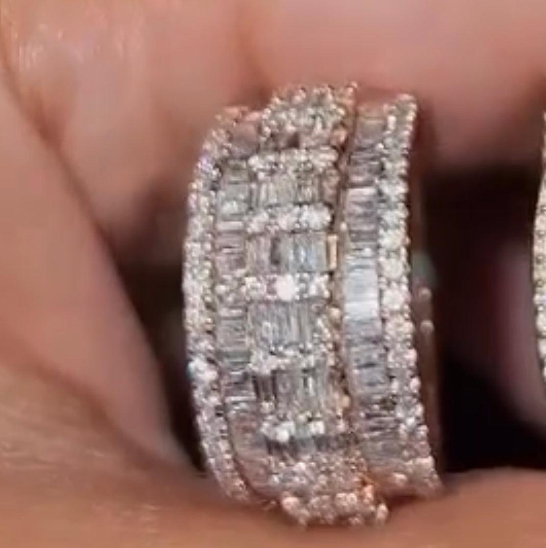 14k rose gold baguette rings