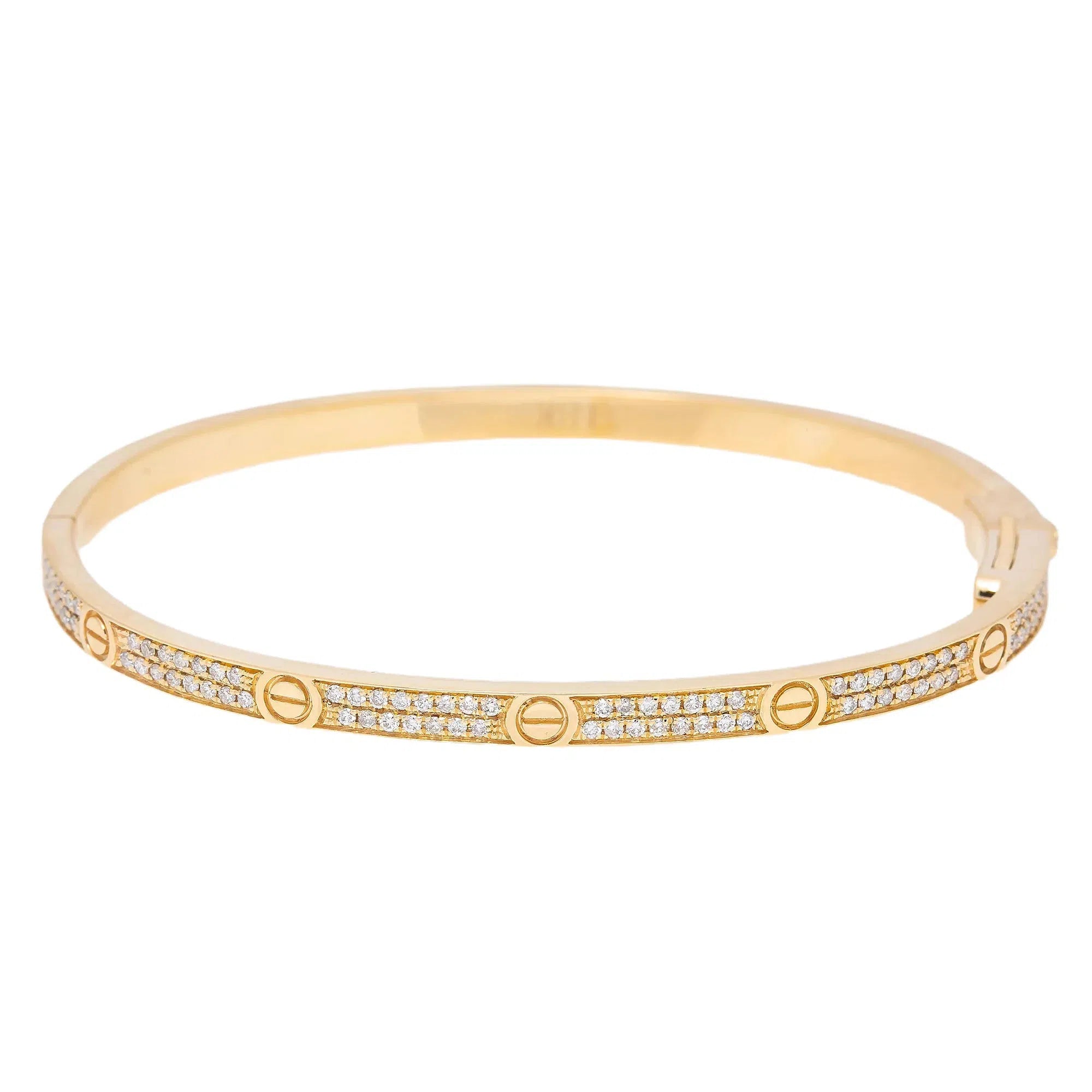 18K Yellow Gold Thin Diamond Bangle