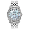 Rolex Datejust Diamond Watch, 26mm, Stainless SteelBracelet Blue Mother of Pearl Dial w/ Diamond Bezel and Lugs