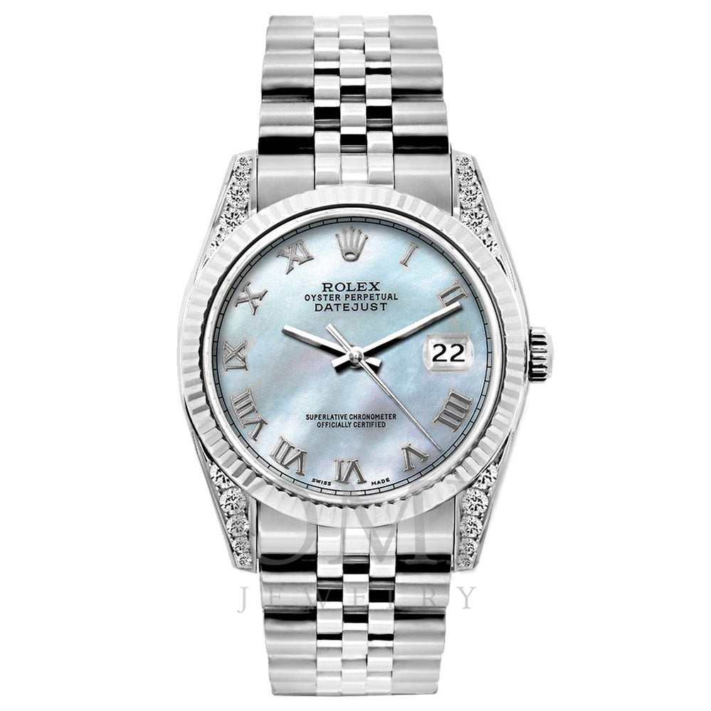 Rolex Datejust Diamond Watch, 26mm, Stainless SteelBracelet Blue Mother of Pearl Dial w/ Diamond Lugs