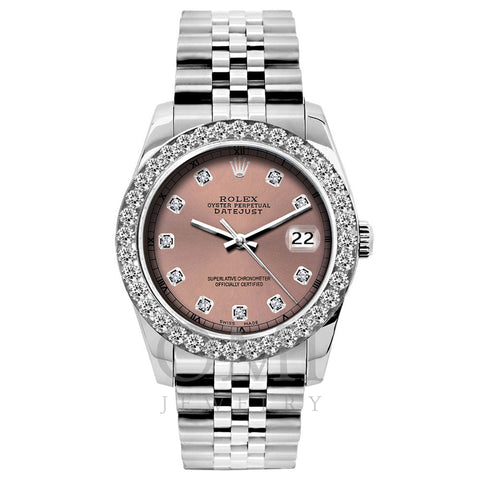 Rolex Datejust Diamond Watch, 26mm, Stainless SteelBracelet Rust Dial w/ Diamond Bezel