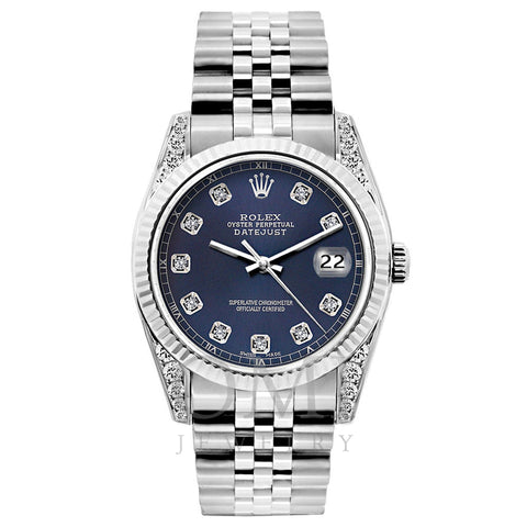 Rolex Datejust Diamond Watch, 26mm, Stainless SteelBracelet Navy Blue Dial w/ Diamond Lugs