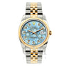Rolex Datejust 36mm Yellow Gold and Stainless Steel Bracelet Blue Flower Dial