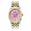 Rolex Datejust 36mm Yellow Gold and Stainless Steel Bracelet Pink Flower Dial