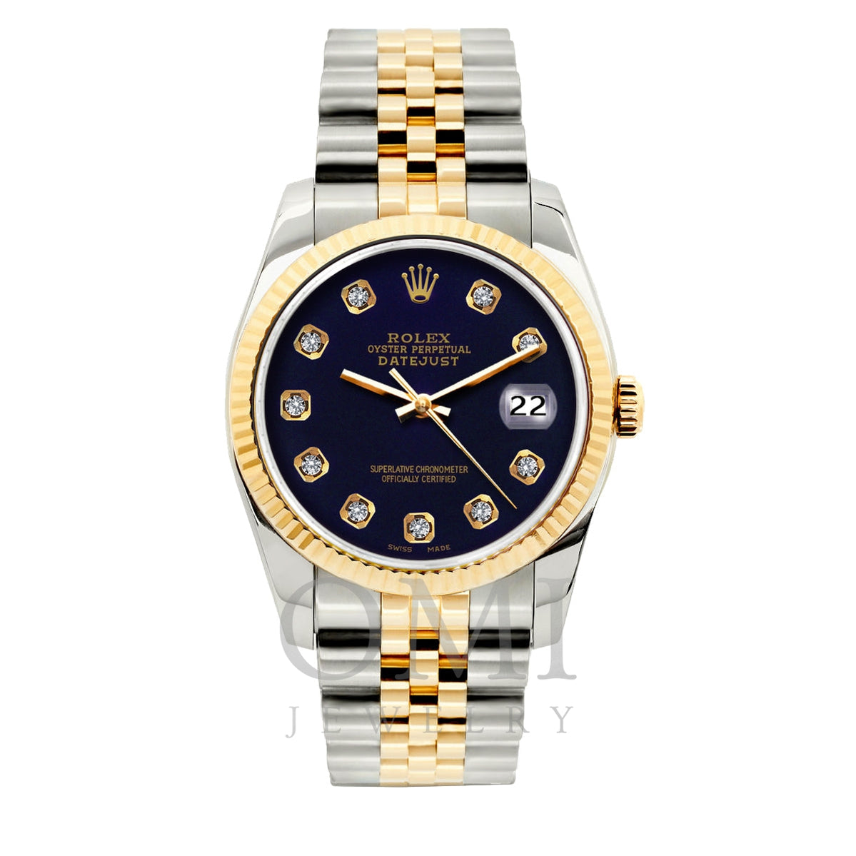 Rolex Datejust 36MM Blue Diamond Dial With Two Tone Jubilee - OMI Jewelry