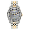 Rolex Datejust Diamond Watch, 26mm, Yellow Gold and Stainless Steel Bracelet Aluminum Dial w/ Diamond Bezel and Lugs